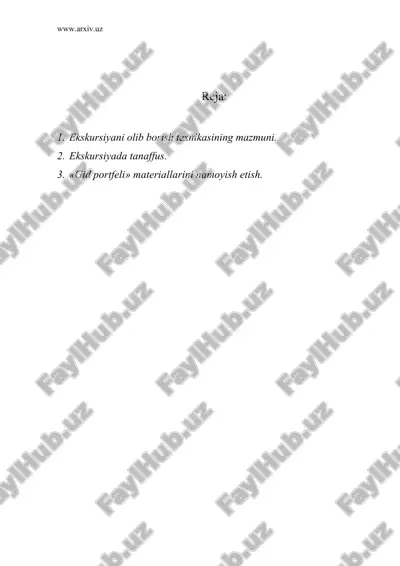 ekskursiyani olib borish texnikasi — ZIP