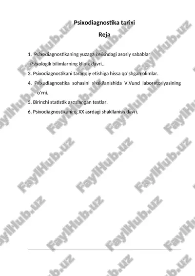 psixodiagnostika tarixi — ZIP