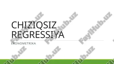 чизиқсиз регрессия — PPTX