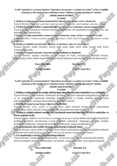 qishloq xo'jaligi iqtisodiyoti — PDF