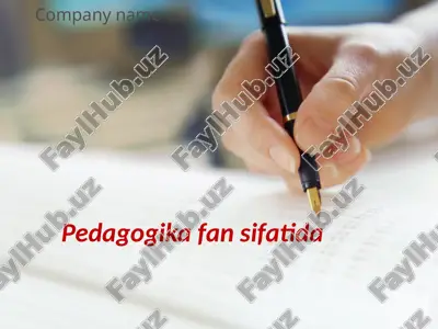 pedagogika fan sifatida — ZIP