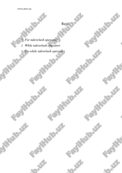 takrorlash operatorlari — ZIP