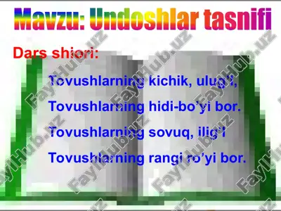 undoshlar tasnifi — PPT