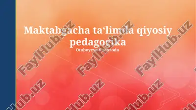 taqqoslash pedagogikasi — PPTX