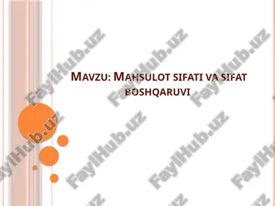 mahsulot sifati va sifat boshqaruvi — ZIP