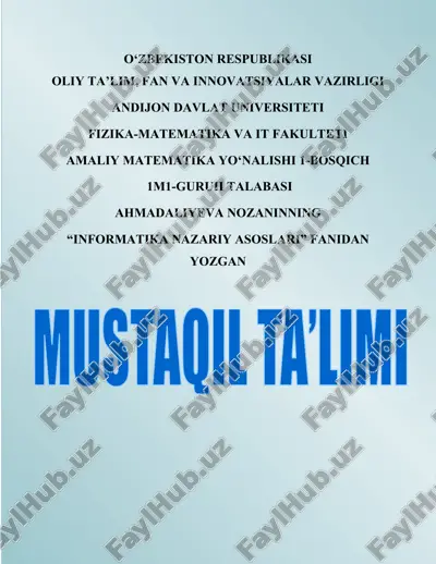 informatika nazariy asoslari — DOCX