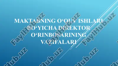 maktabning o‘quv ishlari bo‘yicha direktor o‘rinbosarining vazifalari — PPTX