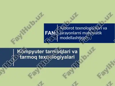 kompyuter tarmoqlari va tarmoq texnologiyalari — ZIP