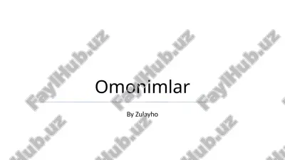 omonimlar — PPTX