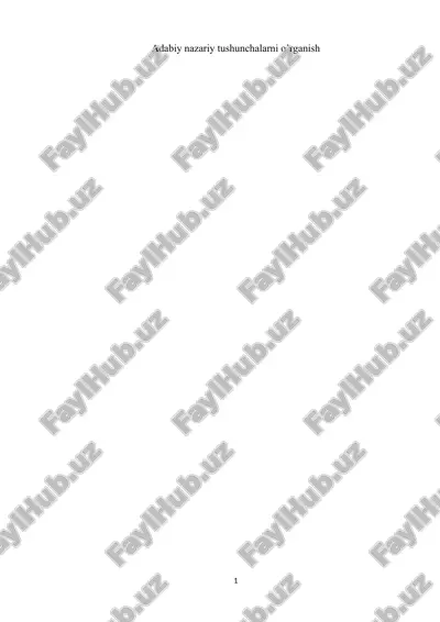 adabiy-nazariy tushunchalarni oʻrganish — DOCX