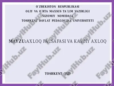 axloq falsafasi va kasbiy axloq — PDF