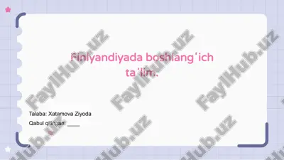 finlyandiyada boshlangʻich taʼlim — PPTX