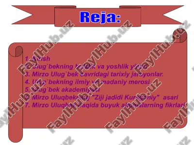 mirzo ulug'bek va uning akademiyasi — PPTX