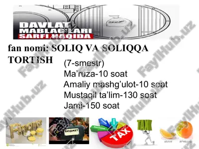 soliq va soliqqa tortish — PPT
