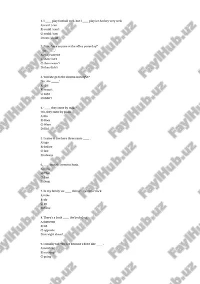 english grammar test — DOC