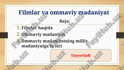 filmlar va ommaviy madaniyat — ZIP