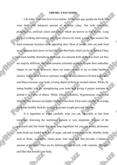 fast food — DOCX