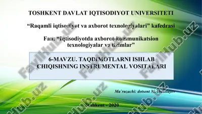 taqdimotlarni ishlab chiqishning instrumental vositalari — PPT