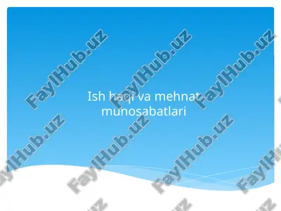 ish haqi va mehnat munosabatlari — ZIP