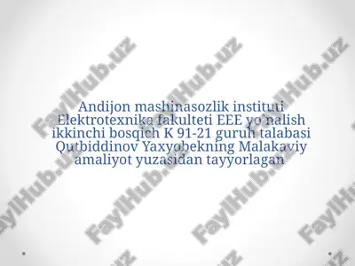 malakaviy amaliyot — PPTX