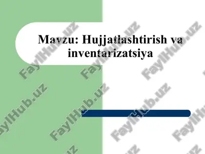 hujjatlashtirish va inventarizatsiya — ZIP