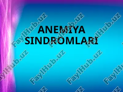 anemiya sindromlari — ZIP