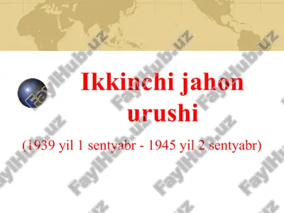 ikkinchi jahon urushi — PPTX