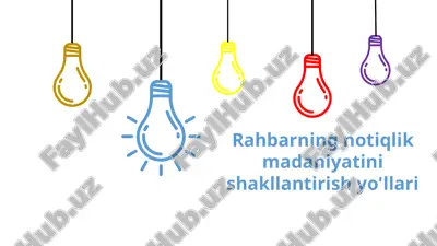 rahbarning notiqlik madaniyatini shakllantirish yoʻllari — PPTX