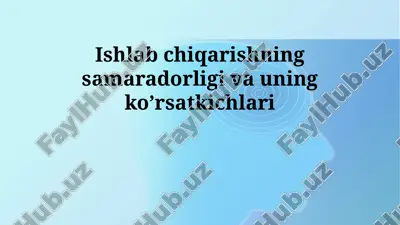 ishlab chiqarish samaradorligi — PPTX
