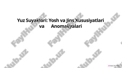 yuz suyaklari: yosh va jins xususiyatlari va anomaliyalari — PPTX