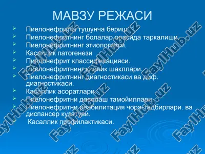 болаларда пиелонефритлар — ZIP