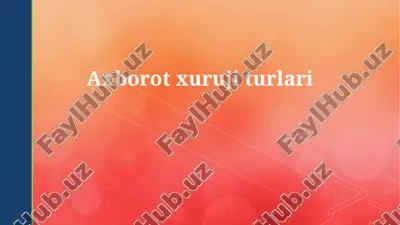 axborot xuruji turlari — PPTX
