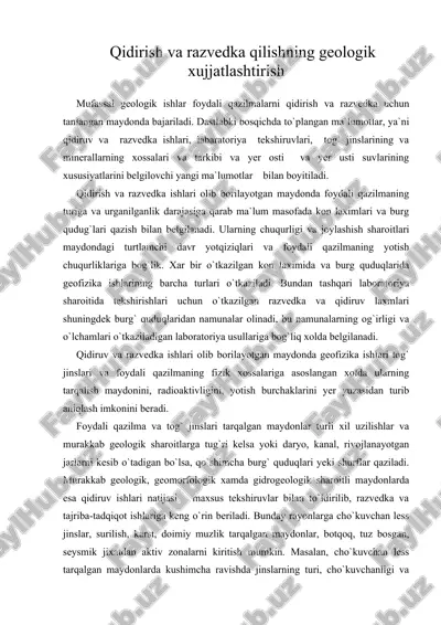 qidirish va razvedka qilishning geologik xujjatlashtirish — ZIP