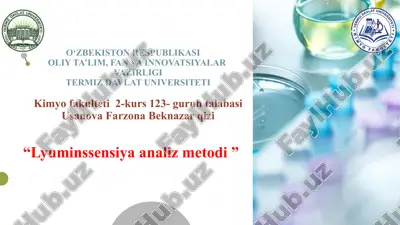 lyuminssensiya analiz metodi — PPTX