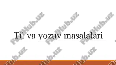 til va yozuv masalalari — PPTX
