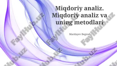 miqdoriy analiz — PPTX