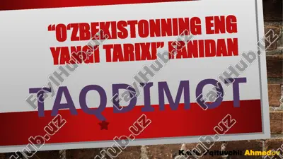 oʻzbekistonning eng yangi tarixi — PPTX
