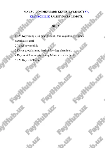 jon meynard keyns ta'limoti — DOCX