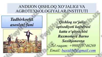 kichik biznes va xususiy tadbirkorlik — PPTX
