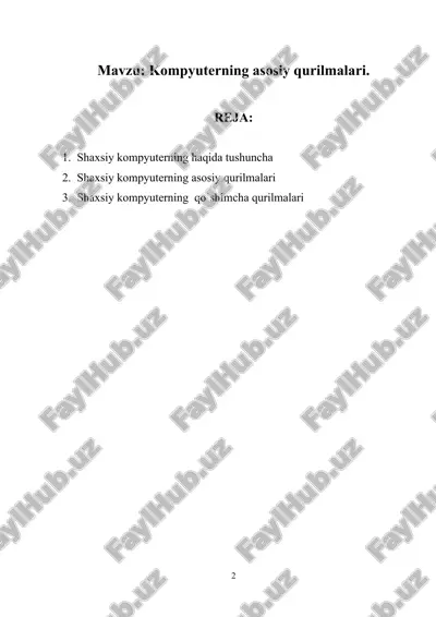 shaxsiy kompyuterning haqida tushuncha — DOC