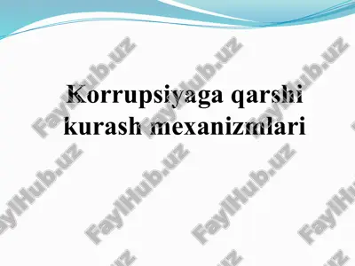 korrupsiyaga qarshi kurash mexanizmlari — ZIP
