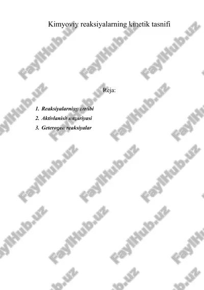 kimyoviy reaksiyalarning kinetik tasnifi — ZIP