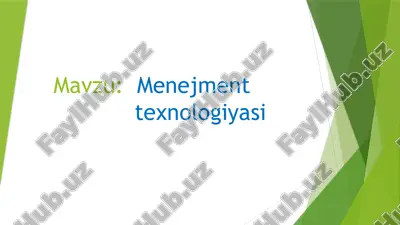 menejment texnologiyasi — PPTX