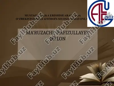 mustaqillikka erishish arafasida ozbekistondagi ijtimoiy siyosiy jarayonlar — PPTX