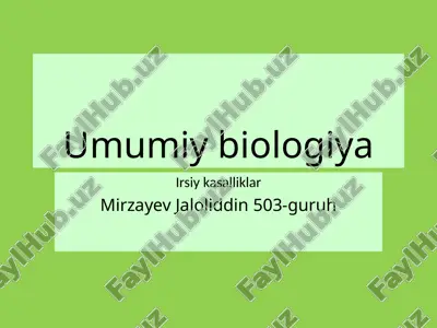 irsiy kasalliklar — PPTX