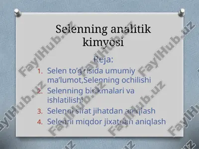 selenning analitik kimyosi — ZIP