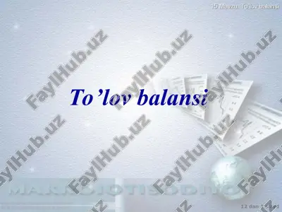 to'lov balansi — PPT