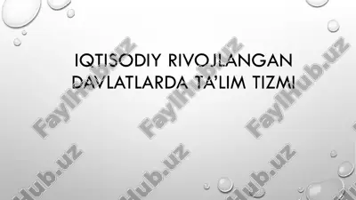 iqtisodiy rivojlangan davlatlarda ta’lim tizimi — PPTX