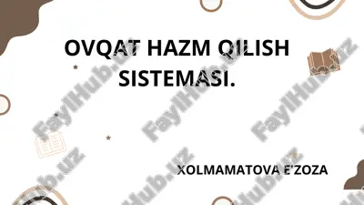 ovqat hazm qilish sistemasi — PDF