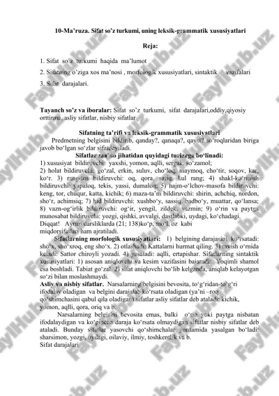 sifat soʻz turkumi — DOCX